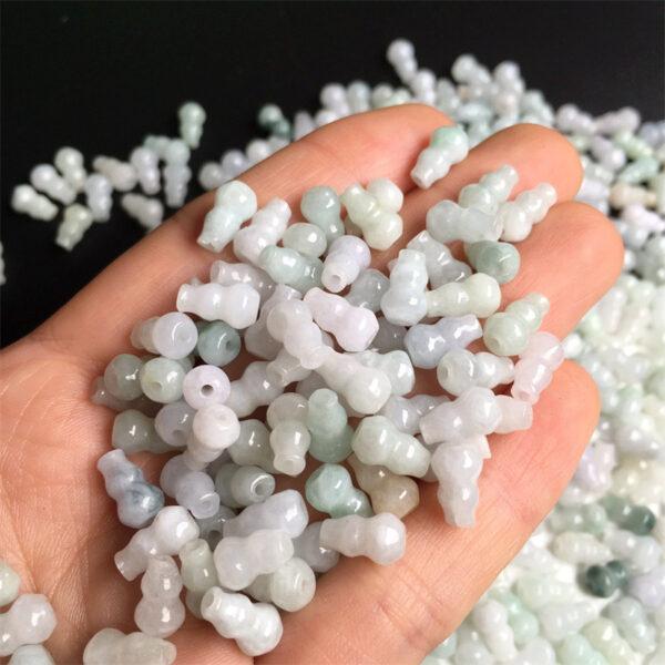 50 pcs gourd shape genuine natural green jadeite bead, jade bead, jade gourd - Image 3