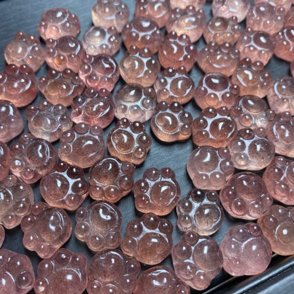 5 pcs / 10 pcs cat claw shape natural strawberry quartz bead - Image 3
