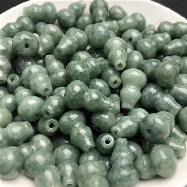 20 pcs / 50 pcs gourd shape genuine natural oily green jadeite bead, jade bead - Image 3
