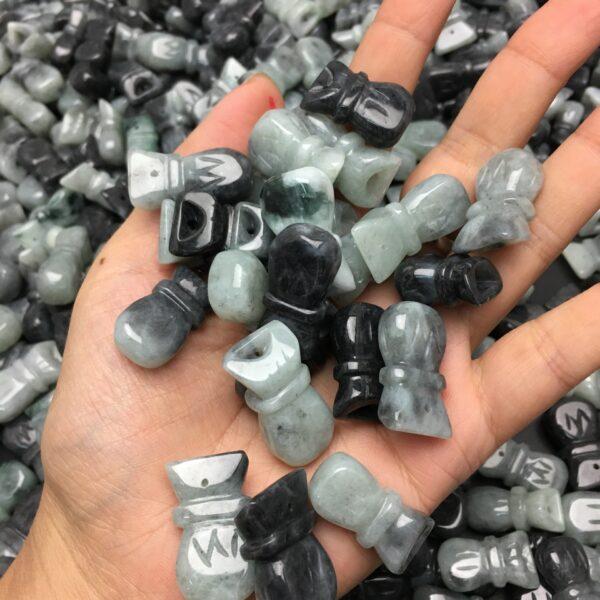 20 pcs / 50 pcs small wallet shape genuine natural jadeite charm, jade charm, jade bead, jadeite bead - Image 3