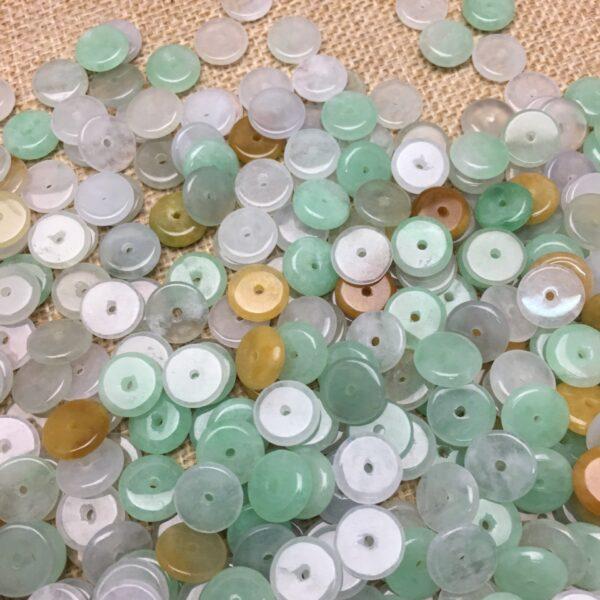 50 pcs rondelle shape genuine natural colorful jadeite bead, jade bead - Image 3