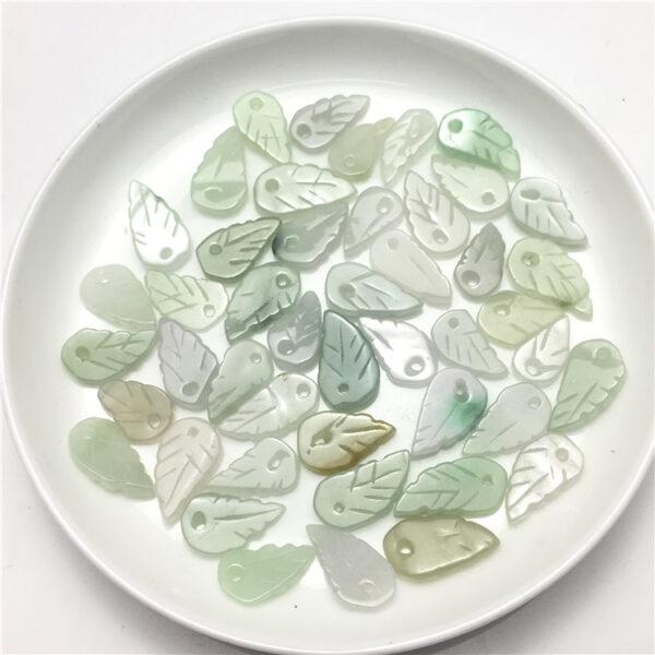 50 pcs leaf shape genuine natural jadeite charm, jade charm, jadeite bead, jade bead - Image 3