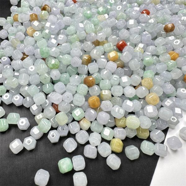 50 beads, hexagon bead, jade bead, jadeite bead, prism beads, faceted bead, colorful bead, clear bead, icy bead - Image 4