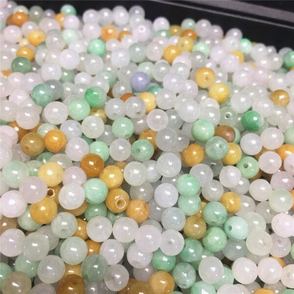50 beads, round bead, jade bead, jadeite bead, colorful bead, small bead - Image 4