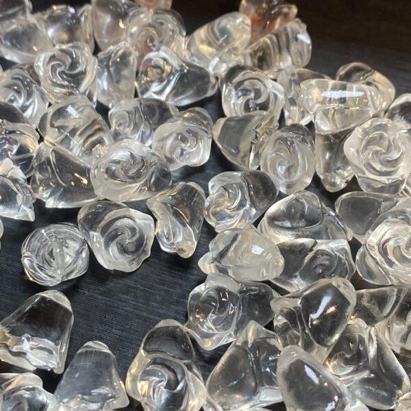 5 pcs / 10 pcs Magnolia flower shape natural clear quartz charm - Image 4