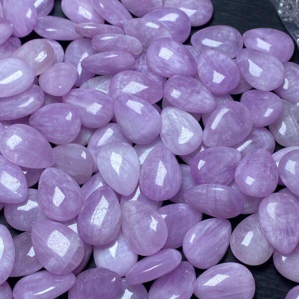 1 pc / 2 pcs droplet shape natural kunzite bead, droplet charm - Image 4