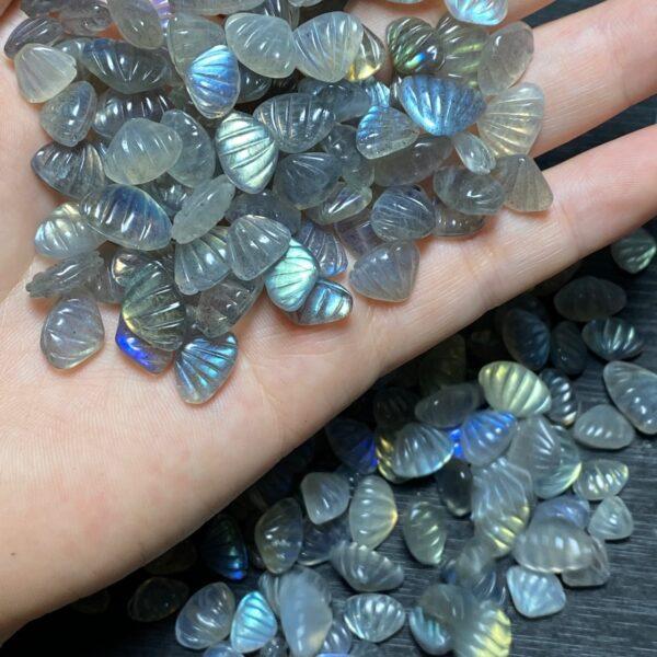5 pcs / 10 pcs small shell shape natural moonstone charm bead - Image 5