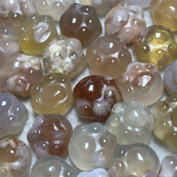 5 pcs / 10 pcs cute cat paw shape natural sakura agate bead - Image 4