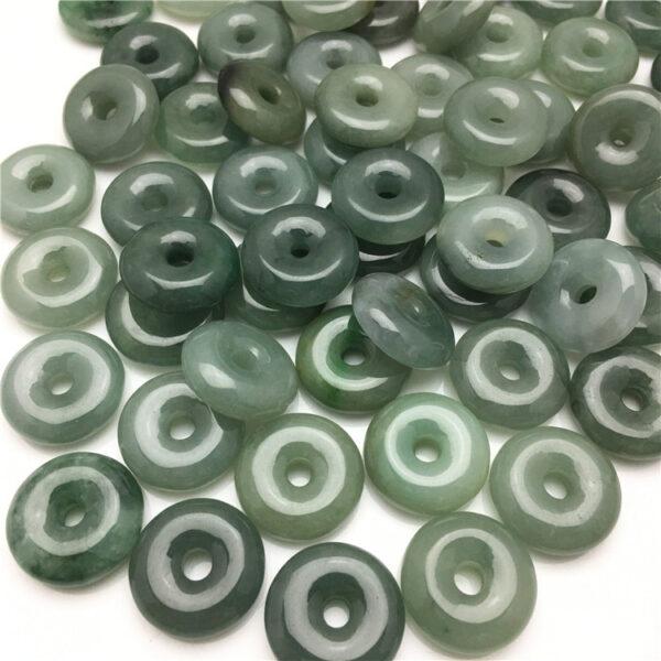 5 pcs / 10 pcs rondelle shape genuine natural oily green jadeite bead, jade bead - Image 4