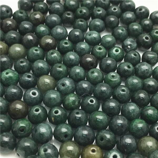 100 pcs 6.5 mm round shape oily green genuine natural jadeite bead, jade bead - Image 4