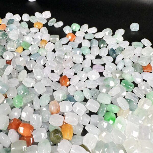 20 pcs / 50 pcs small rectangle faceted shape genuine natural colorful icy jadeite bead, jade bead, clear ebad - Image 4