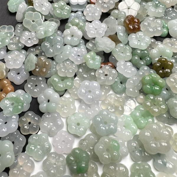 10 pcs / 20 pcs flower shape genuine natural colorful icy jadeite bead, jade bead - Image 4