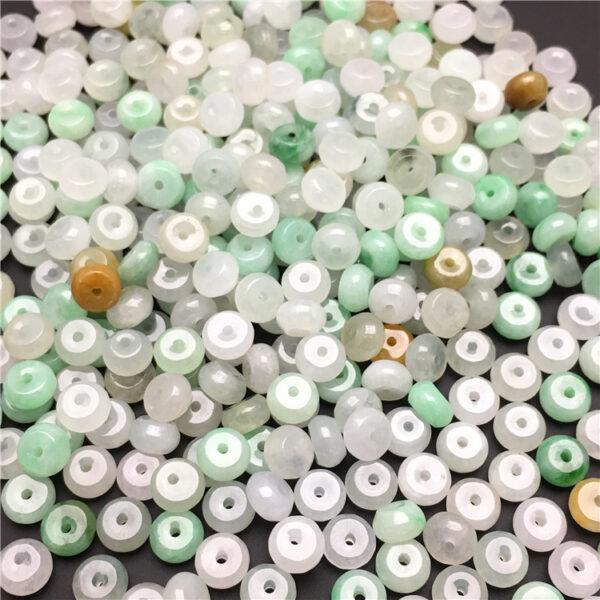 50 pcs / 100 pcs small rondelle shape genuine natural colorful jadeite bead, jade bead - Image 4