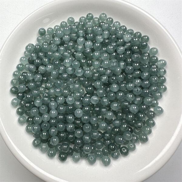 20 pcs / 50 pcs small round genuine natural translucent blue green jadeite bead - Image 4