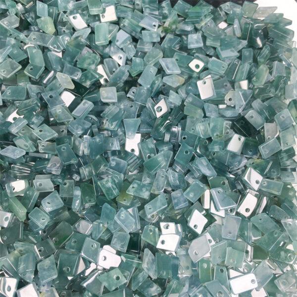 50 beads, irregular bead, jade bead, jadeite bead, flat bead, blue bead, clear bead, icy bead - Image 4
