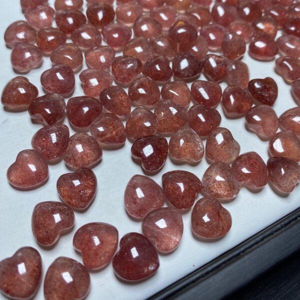 heart shape natural strawberry quartz bead - Image 4