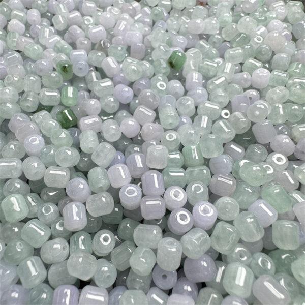 pillar bead, jade bead, jadeite bead, drum beads, barrel bead, white bead, green bead, clear bead, icy bead - Image 4