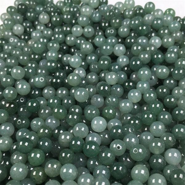 50 beads, round bead, jade bead, jadeite bead, green bead, clear bead, icy bead - Image 4
