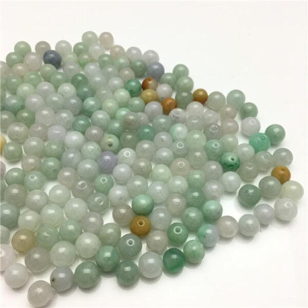 50 beads, round bead, jade bead, jadeite bead, colorful bead - Image 4