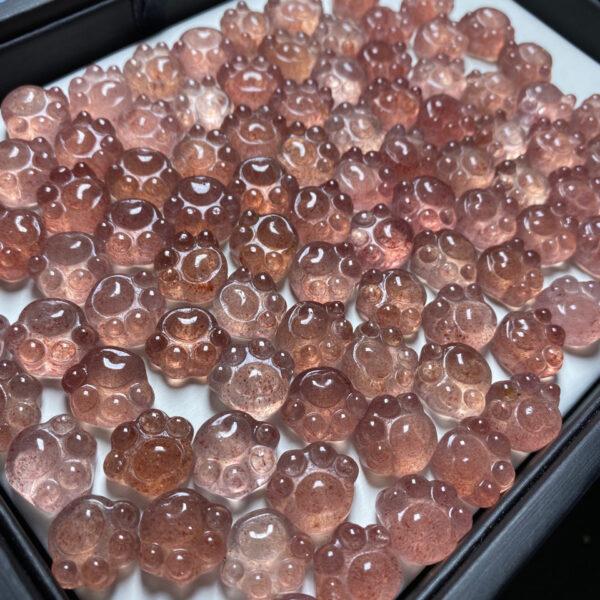 5 pcs / 10 pcs cat claw shape natural strawberry quartz bead - Image 4