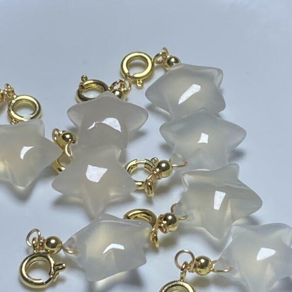 5 pcs / 10 pcs star shape natural white agate charm, agate bead - Image 4