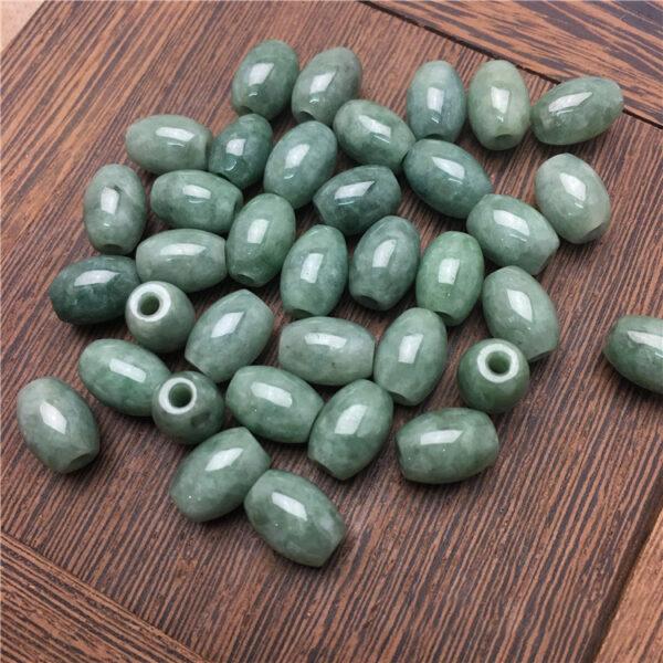 50 beads, oval bead, rice bead, jade bead, jadeite bead, oily bead, green bead - Image 4