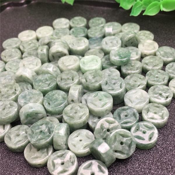 20 pcs / 50 pcs hollow heishe shape genuine natural oily green jadeite bead, jade bead - Image 4