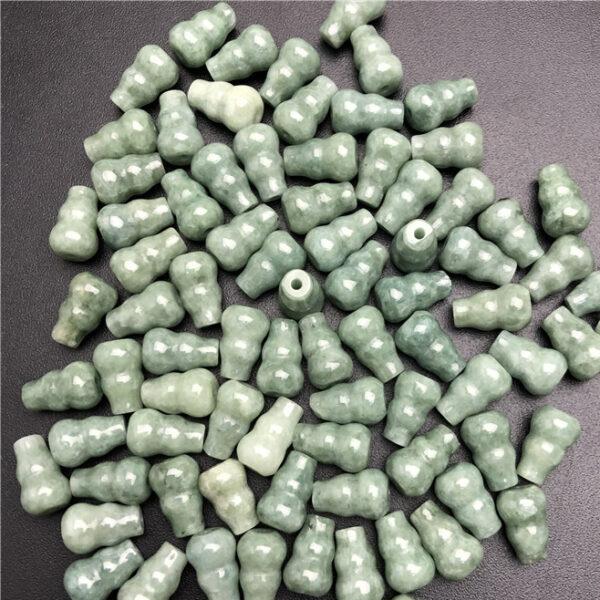 20 pcs / 50 pcs gourd shape genuine natural oily green jadeite bead, jade bead - Image 4