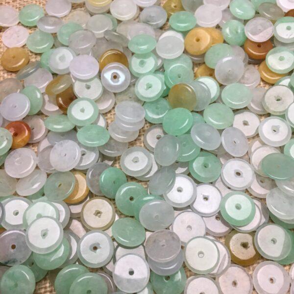 50 pcs rondelle shape genuine natural colorful jadeite bead, jade bead - Image 4