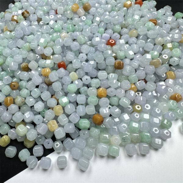 50 beads, hexagon bead, jade bead, jadeite bead, prism beads, faceted bead, colorful bead, clear bead, icy bead - Image 5