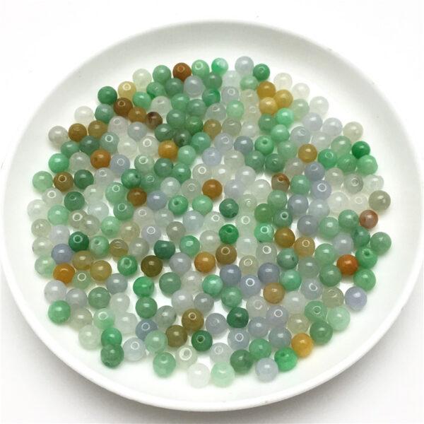 50 beads, round bead, jade bead, jadeite bead, colorful bead, small bead - Image 5