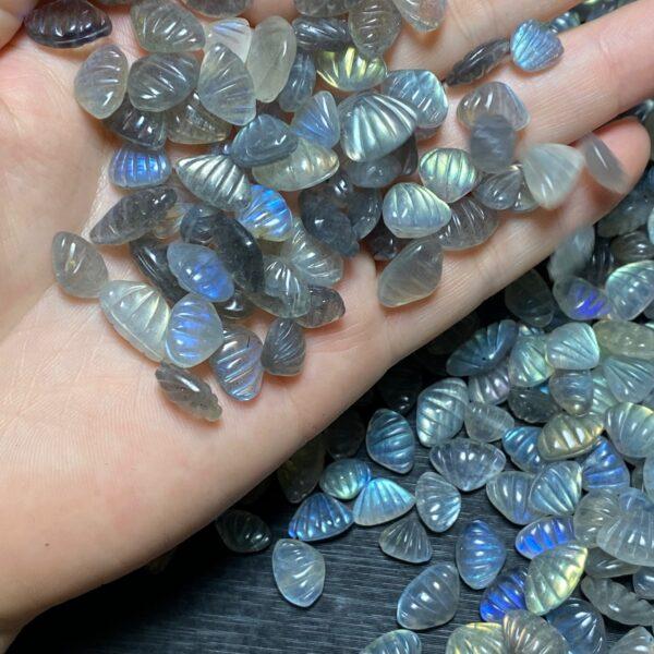 5 pcs / 10 pcs small shell shape natural moonstone charm bead - Image 6