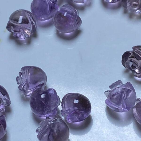5 pcs / 10 pcs rose flower shape natural amethyst bead - Image 4