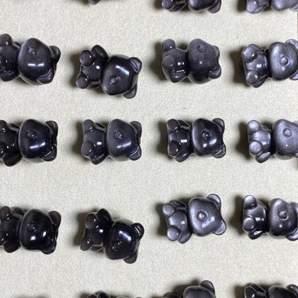5 pcs / 10 pcs cute bear shape natural obsidian bead - Image 5