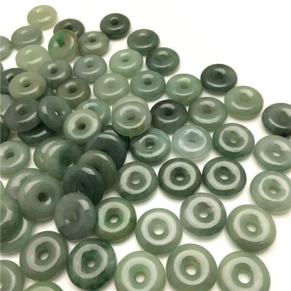 5 pcs / 10 pcs rondelle shape genuine natural oily green jadeite bead, jade bead - Image 5