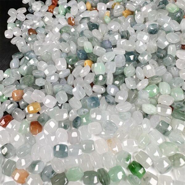 20 pcs / 50 pcs small rectangle faceted shape genuine natural colorful icy jadeite bead, jade bead, clear ebad - Image 5