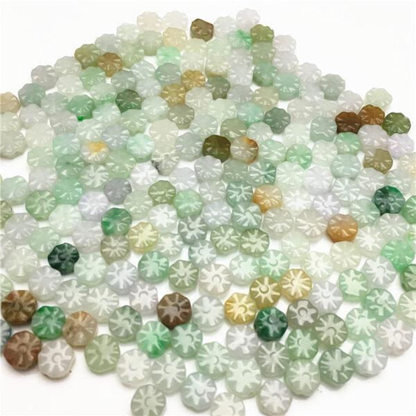 30 pcs / 50 pcs oblate round flower shape genuine natural colorful jadeite bead, jade bead - Image 5