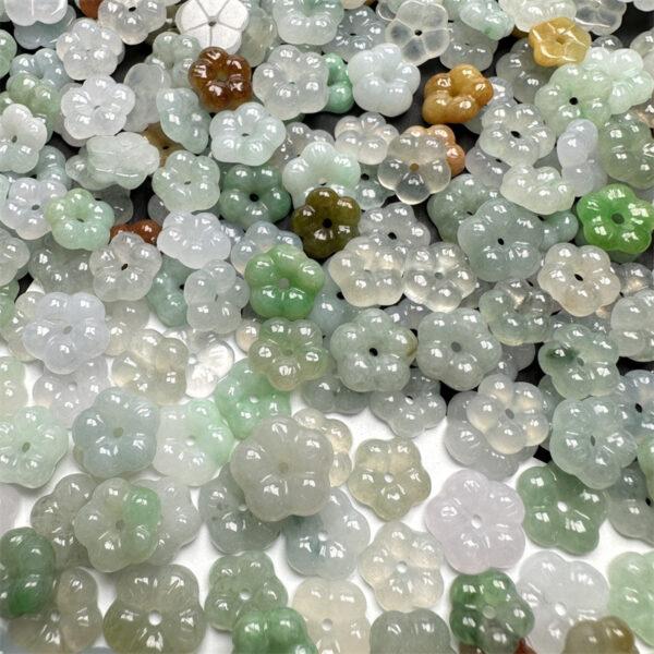 10 pcs / 20 pcs flower shape genuine natural colorful icy jadeite bead, jade bead - Image 5