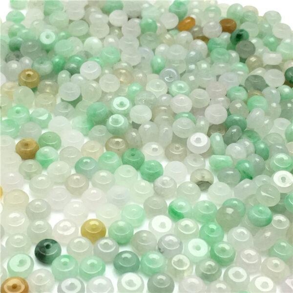 50 pcs / 100 pcs small rondelle shape genuine natural colorful jadeite bead, jade bead - Image 5