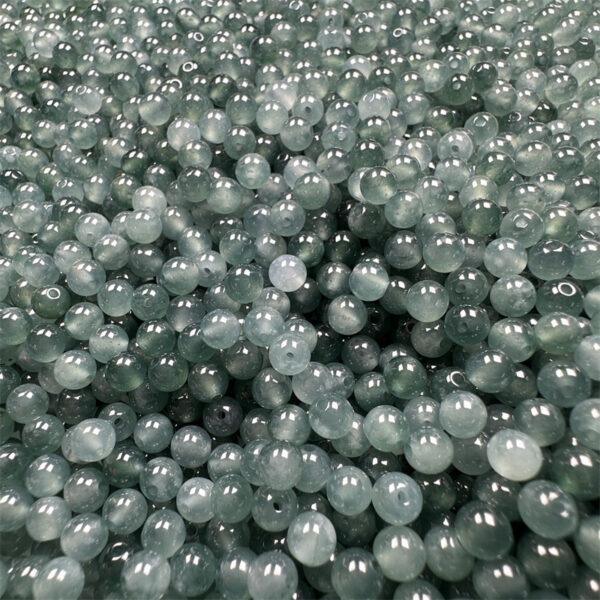 20 pcs / 50 pcs small round genuine natural translucent blue green jadeite bead - Image 5