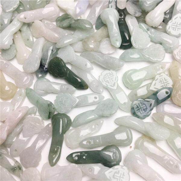 5 pcs / 10 pcs ruyi shape genuine natural jadeite charm, jade charm, jade bead, jadeite bead - Image 6