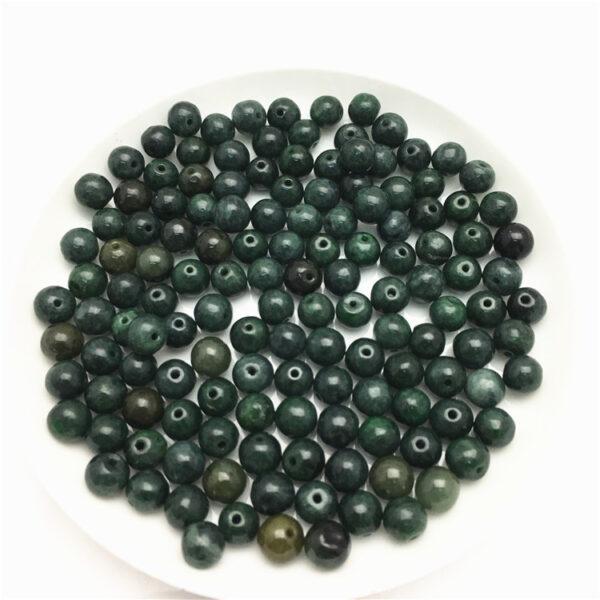 100 pcs 6.5 mm round shape oily green genuine natural jadeite bead, jade bead - Image 5