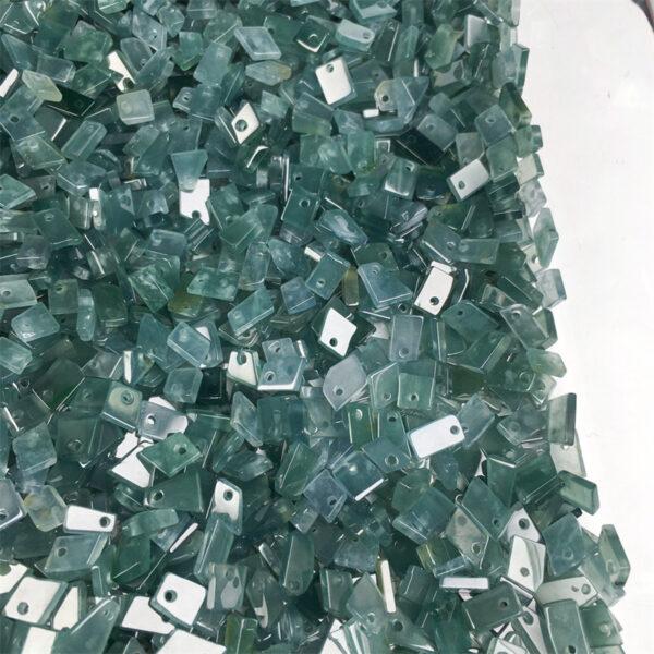 50 beads, irregular bead, jade bead, jadeite bead, flat bead, blue bead, clear bead, icy bead - Image 5
