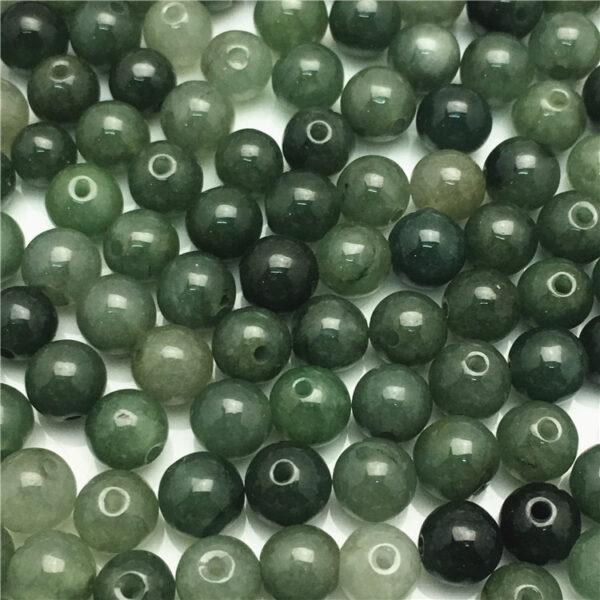 50 beads, round bead, jade bead, jadeite bead, oily bead, green bead - Image 5