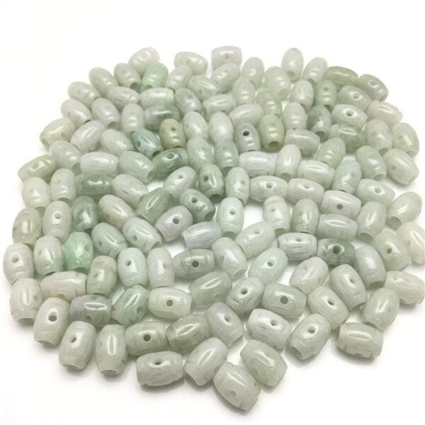 20 pcs / 50 pcs oval shape hollow flower pattern genuine natural jadeite bead, jade bead, rice bead - Image 5