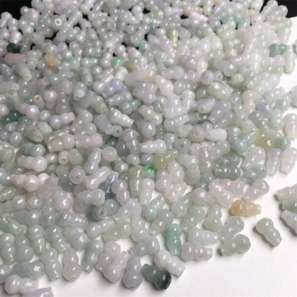 50 pcs gourd shape genuine natural green jadeite bead, jade bead, jade gourd - Image 5