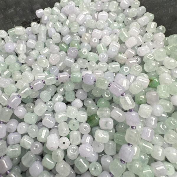 pillar bead, jade bead, jadeite bead, drum beads, barrel bead, white bead, green bead, clear bead, icy bead - Image 5