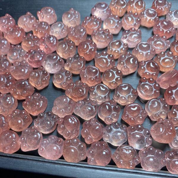 5 pcs / 10 pcs cat claw shape natural strawberry quartz bead - Image 5
