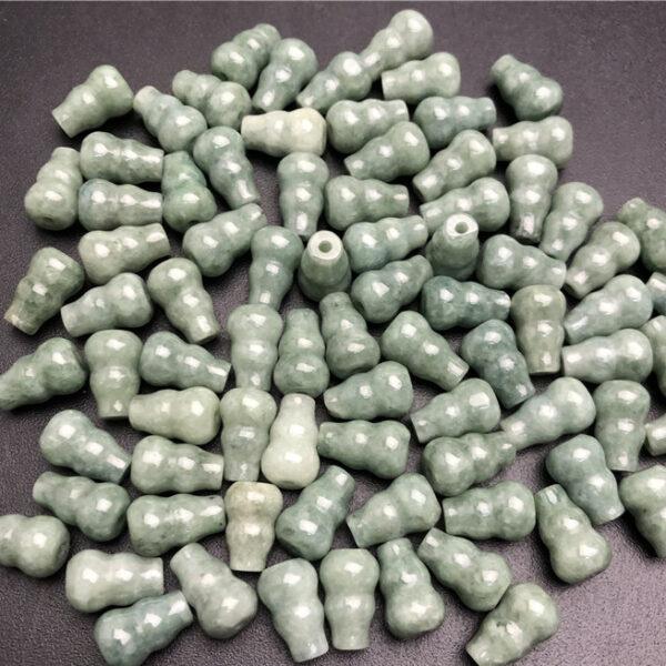 20 pcs / 50 pcs gourd shape genuine natural oily green jadeite bead, jade bead - Image 5