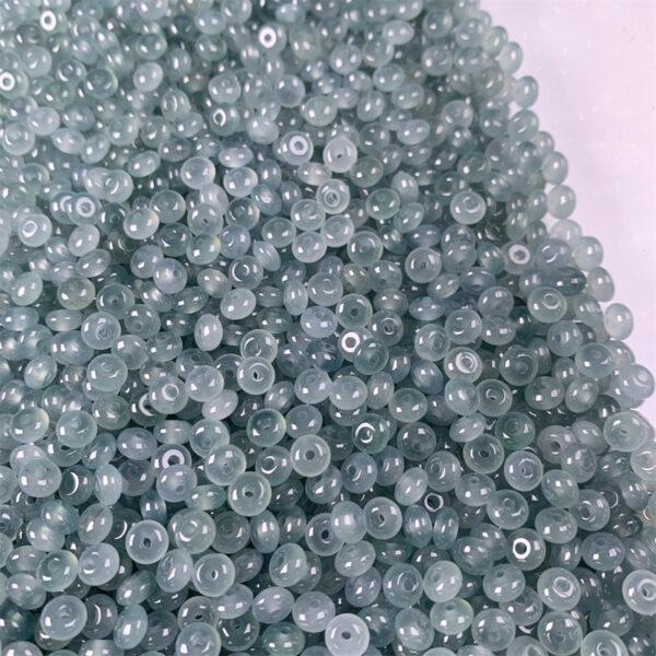 donut bead, rondelle bead, jade bead, jadeite bead, icy bead, blue bead, clear bead - Image 6